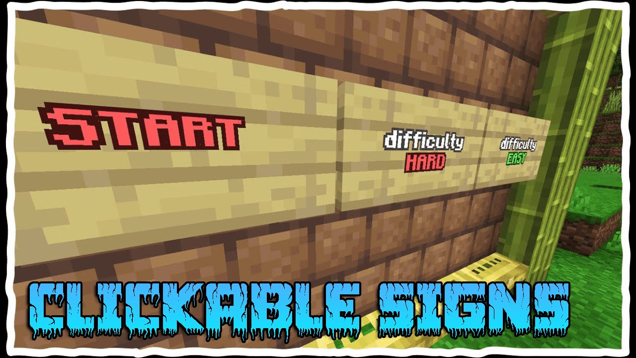 Clickable Signs Addon (1.20) - MCPE/Bedrock Script 1