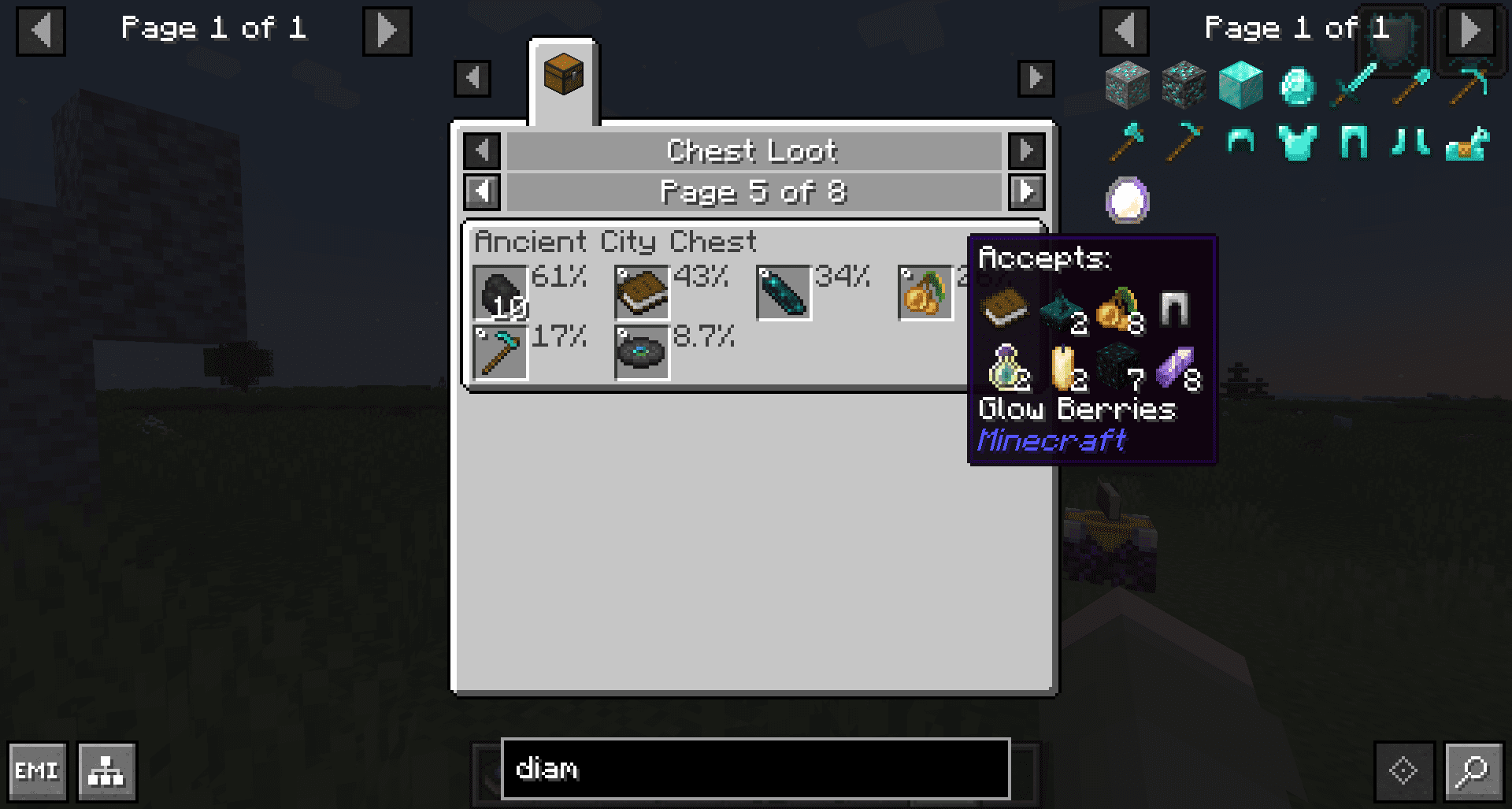 EMI Loot Mod (1.20.1, 1.19.4) - Loot Drops for EMI Recipe and Item Viewer 3