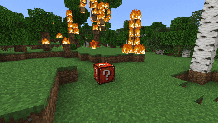 Fire Lucky Block Addon (1.20) - MCPE/Bedrock Mod 15