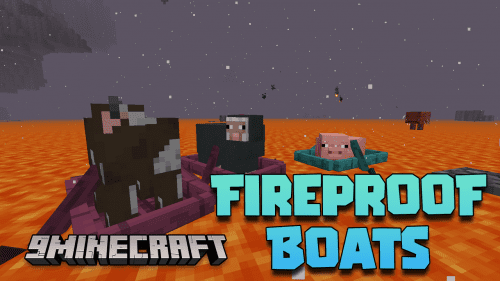 Fireproof Boats Mod (1.21, 1.20.1) – Sailing The Sea Of Lava Thumbnail