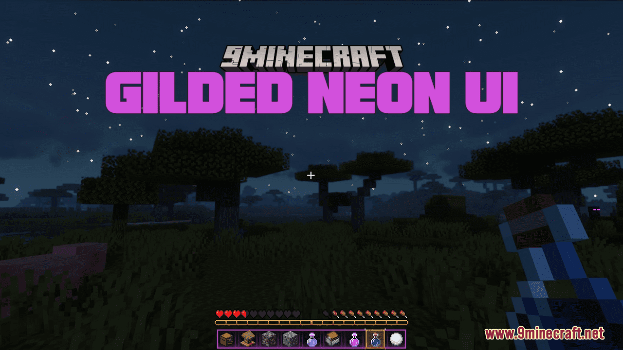 Gilded Neon UI Resource Pack (1.20.6, 1.20.1) - Texture Pack 1