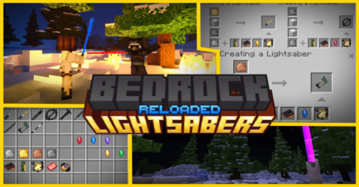 Bedrock Lightsabers 3D Addon (1.20, 1.19) - MCPE/Bedrock Mod 1