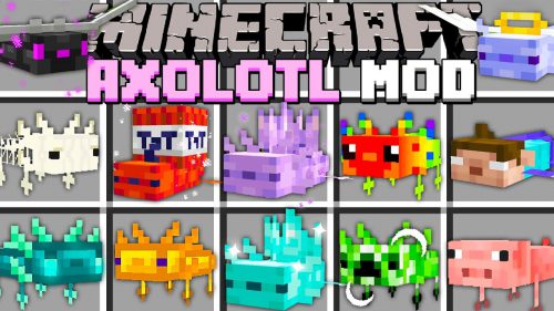 More Axolotl Mod (1.20.1, 1.19.2) – Many New Realistic Axolotl Types Thumbnail