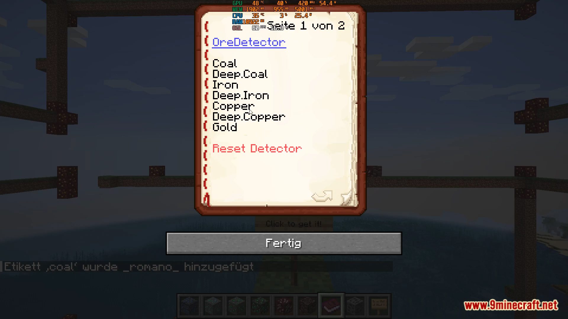 Ore Detector Data Pack (1.20.2, 1.19.4) - Simplifying Mining Expeditions! 2