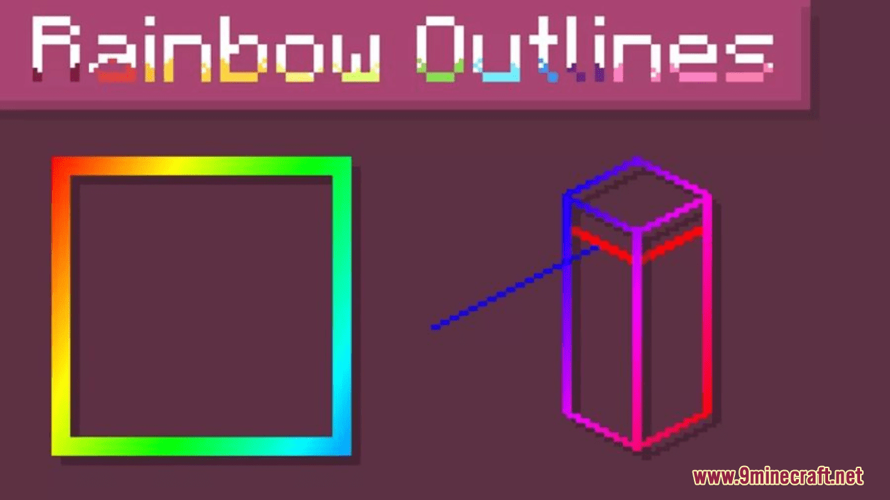 Rainbow Fade Outlines Resource Pack (1.20.6, 1.20.1) - Texture Pack 1