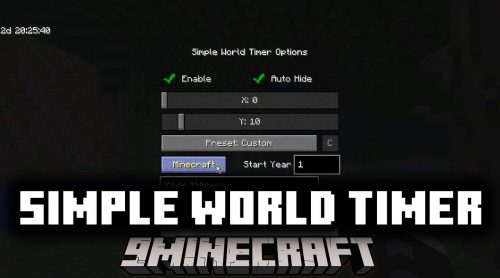 Simple World Timer Mod (1.20.1, 1.19.2) – In-Game System Time Thumbnail