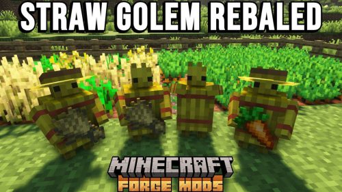 Straw Golem Rebaled Mod (1.19.2, 1.18.2) – Cute Little Guys to Help You on the Farm Thumbnail