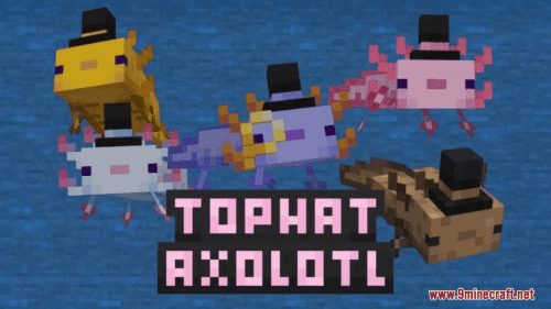 Tophat Axolotls Resource Pack (1.20.6, 1.20.1) – Texture Pack Thumbnail