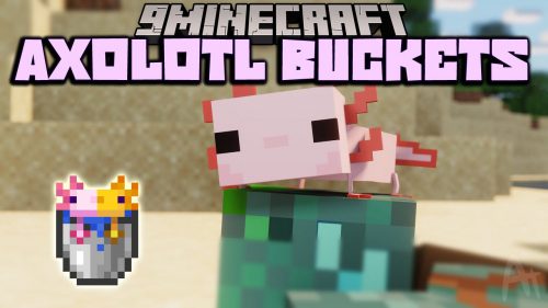 Axolotl Buckets Mod (1.20.4, 1.19.4) – Show The Color and Age of Axolotls Thumbnail