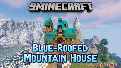Blue-Roofed Mountain House Map (1.20.4, 1.19.4) – Grand Medieval Retreat Thumbnail
