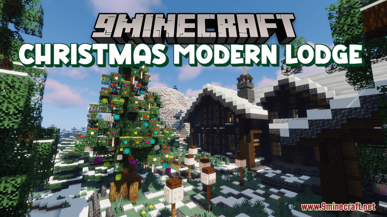 Christmas Modern Lodge Map (1.21.1, 1.20.1) - Festive Anniversary Celebration 1