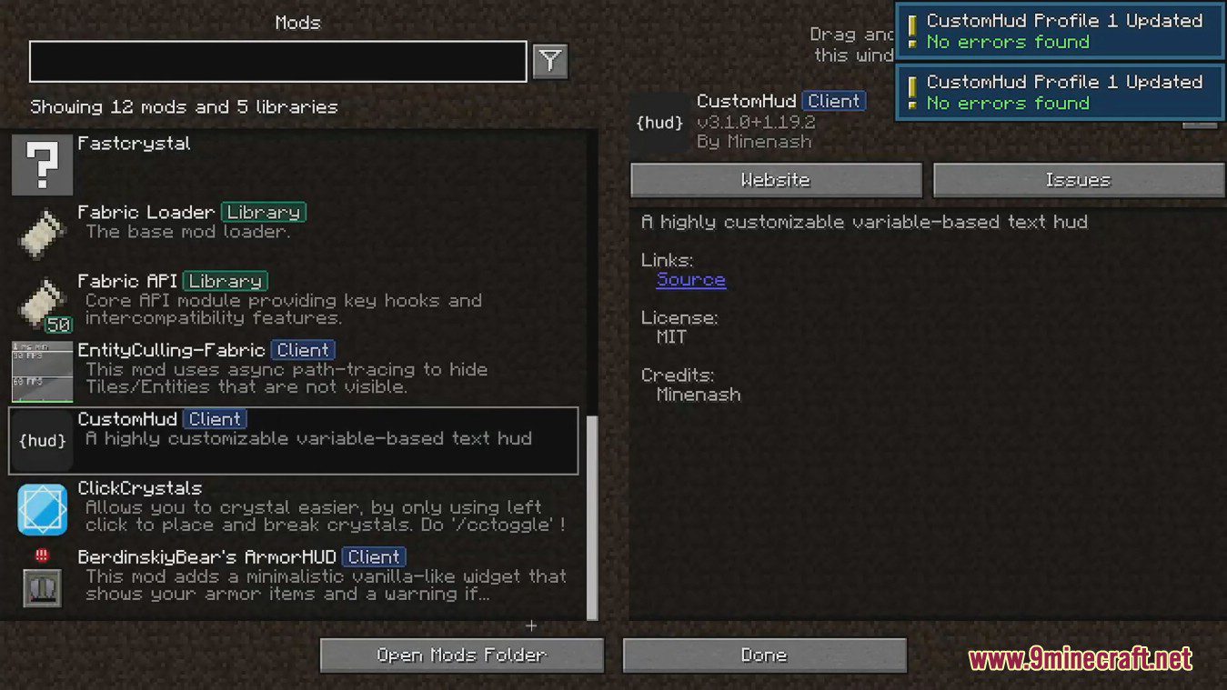 CustomHud Mod (1.20.4, 1.19.4) - Highly Customizable Variable-Based Text Hud 8