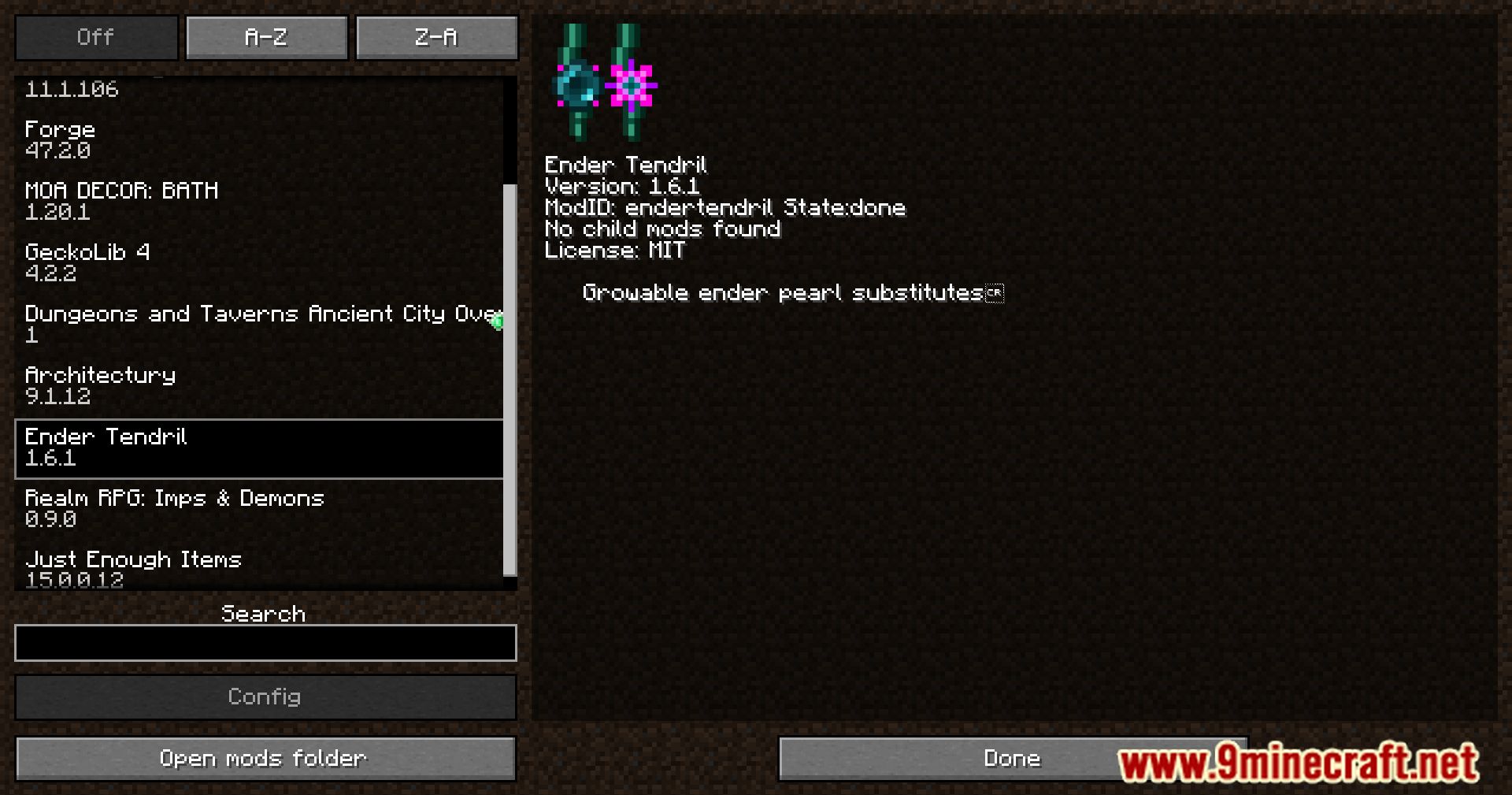 Ender Tendril Mod (1.20.1, 1.19.4) - From Seeds to Pearls 2