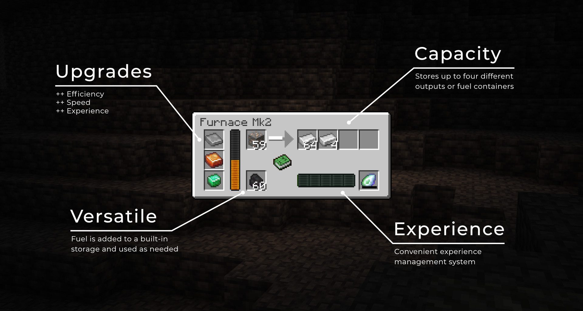 Furnace Mk2 Mod (1.19.2, 1.18.2) - Extension of The Vanilla Furnace 2