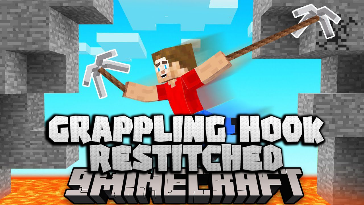 Grappling Hook Restitched Mod (1.20.4, 1.19.4) - Get Around Large Builds 1