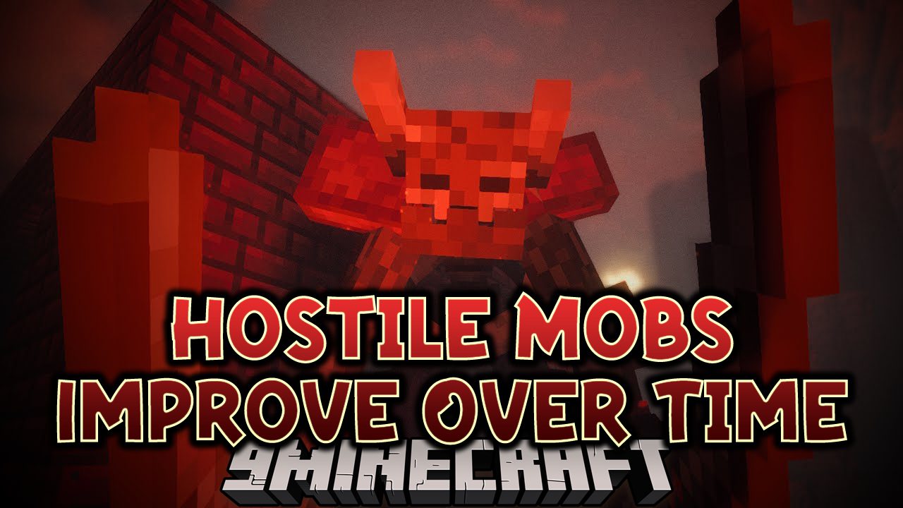 Hostile Mobs Improve Over Time Mod (1.21, 1.20.1) - Making Minecraft Brutal 1