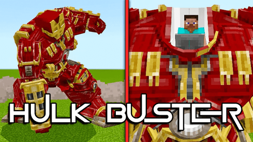 Hulk Buster Addon (1.20, 1.19) – MCPE/Bedrock Mod Thumbnail