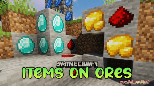 Items On Ores Resource Pack (1.20.6, 1.20.1) – Texture Pack Thumbnail