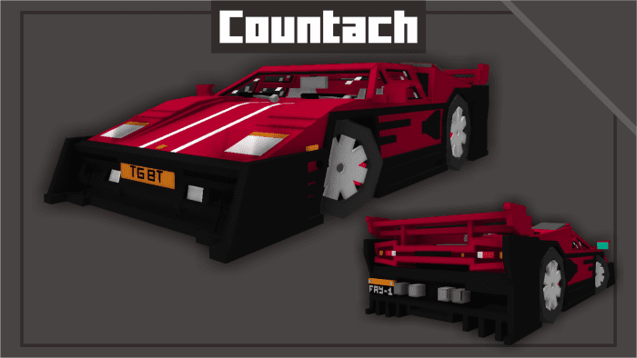 Lamborghini Countach Addon (1.20) - MCPE/Bedrock Mod 4