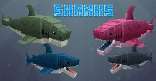 Megadolv Sharks Addon (1.20, 1.19) – MCPE/Bedrock Mod Thumbnail