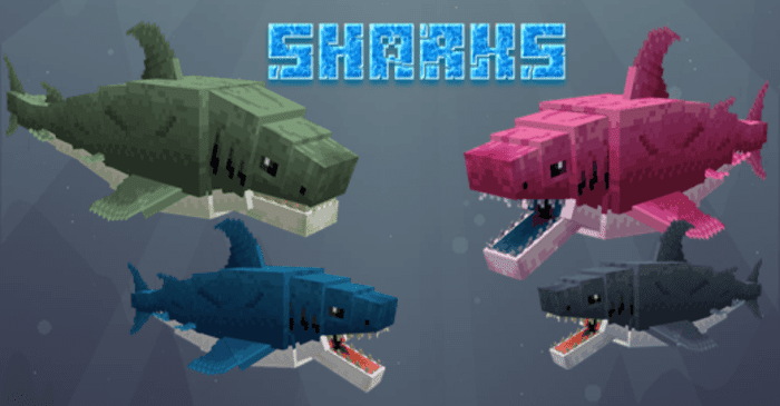 Megadolv Sharks Addon (1.20, 1.19) - MCPE/Bedrock Mod 1