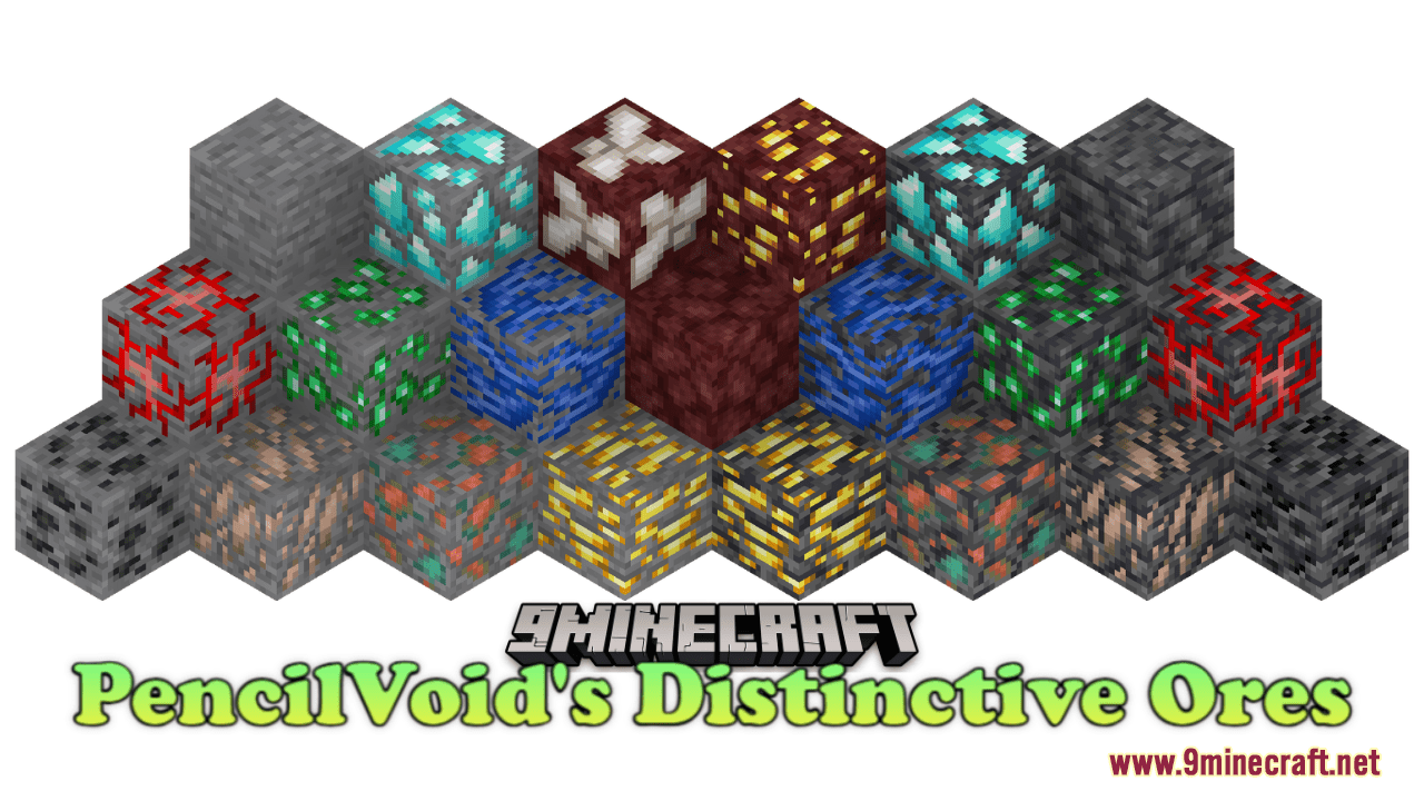 PencilVoid's Distinctive Ores Resource Pack (1.20.6, 1.20.1) - Texture Pack 1