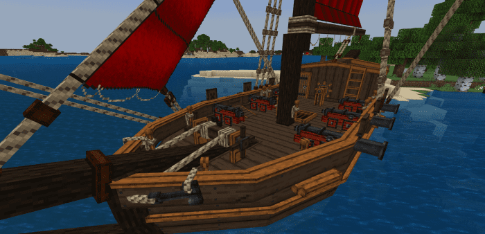 Pirate Ships S.M Addon (1.20) - MCPE/Bedrock Mod 2
