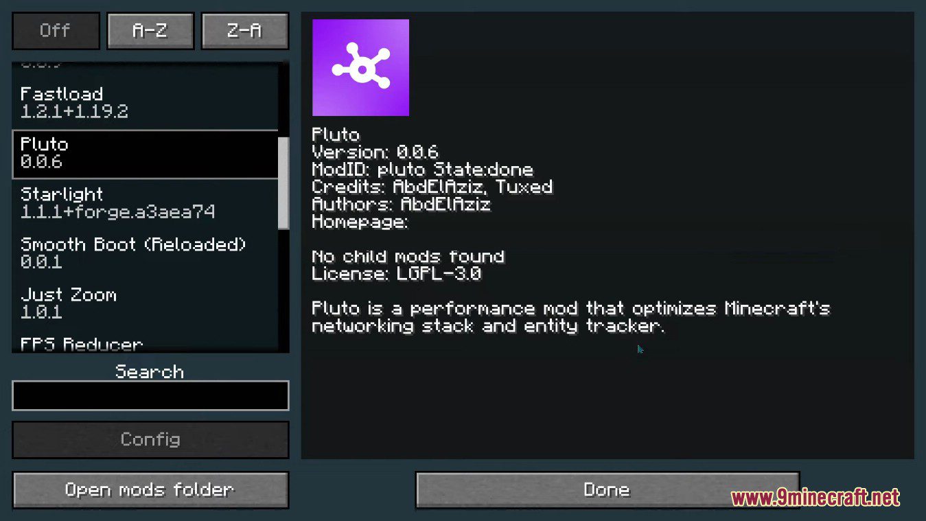 Pluto Mod (1.19.2, 1.18.2) - Networking Stack Optimization 2