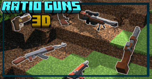 Ratio Guns 3D Addon (1.20) – MCPE/Bedrock Mod Thumbnail
