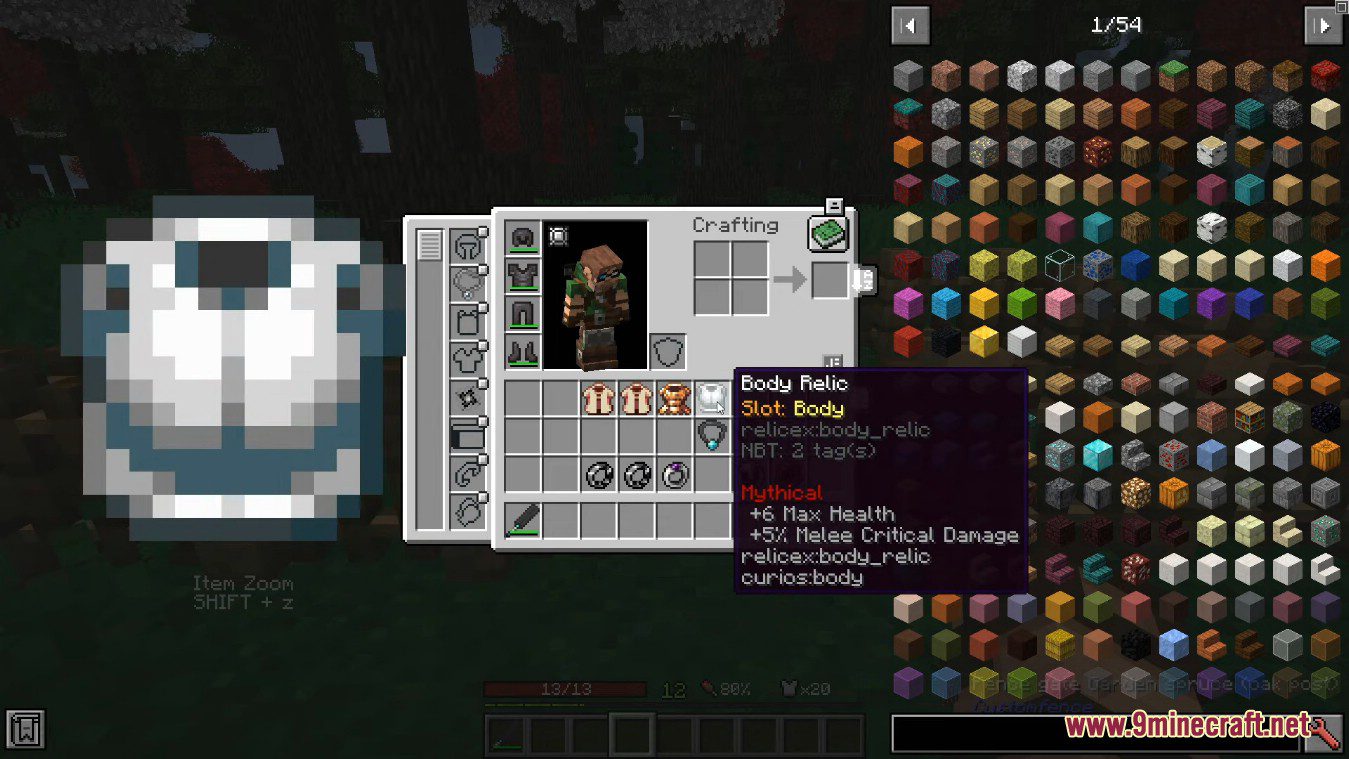 RelicEx Mod (1.19.2, 1.18.2) - Compatible Trinket Items for PlayerEx Attributes 13