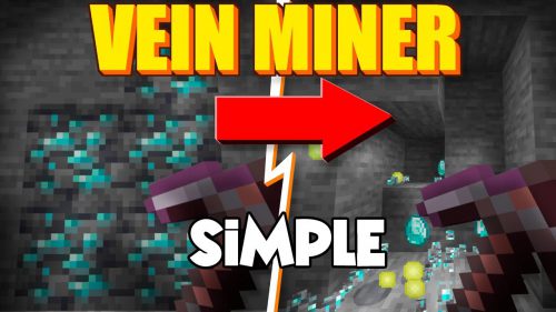 Simple Veinminer Mod (1.20.4, 1.19.4) – A Vein Mining Mod Thumbnail