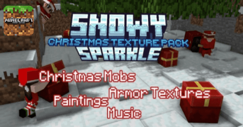 Snowy Sparkle Resource Pack (1.20, 1.19) – MCPE/Bedrock Christmas Pack Thumbnail