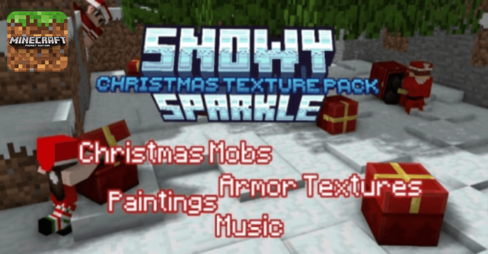 Snowy Sparkle Resource Pack (1.20, 1.19) - MCPE/Bedrock Christmas Pack 1