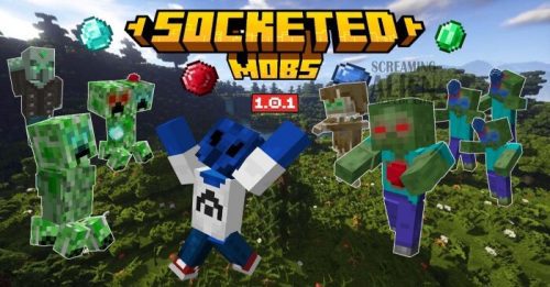 Socketed Mobs Addon (1.21, 1.20) – MCPE/Bedrock Mod Thumbnail