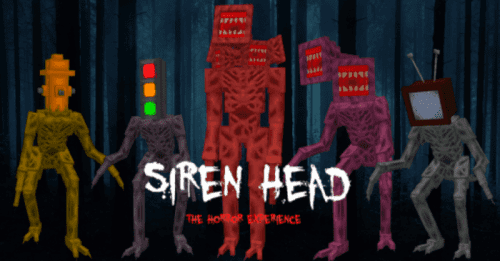 The Siren Head Monsters Addon (1.20, 1.19) – MCPE/Bedrock Mod Thumbnail