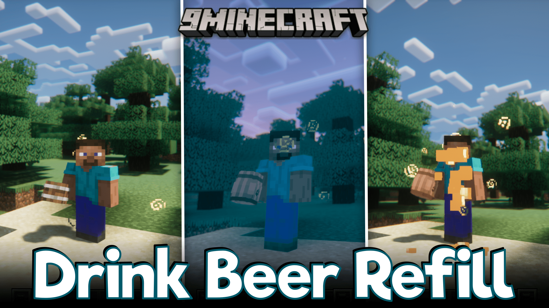 Drink Beer Refill Mod (1.20.1, 1.19.4) - Beer Mugs & Drunk Effects 1