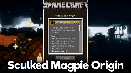 Sculked Magpie Origin Mod (1.20.4, 1.19.2) – Sculk Themed Origin Expansion Thumbnail