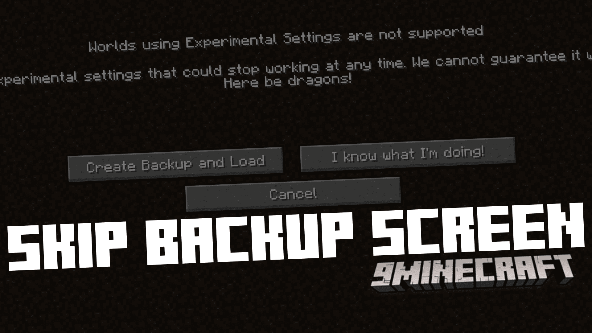 Maxthetomas Skip Backup Screen Mod (1.20.4, 1.19.4) - Removes The Backup Screen On World Load 1