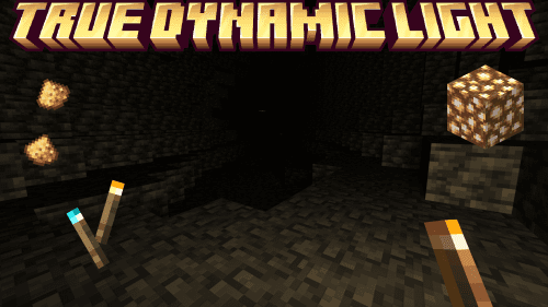 True Dynamic Light Addon (1.21, 1.20) – MCPE/Bedrock Mod Thumbnail