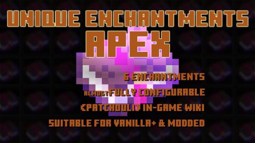 Unique Enchantments Apex Mod (1.19.2, 1.16.5) –  End-Game Enchantments Thumbnail