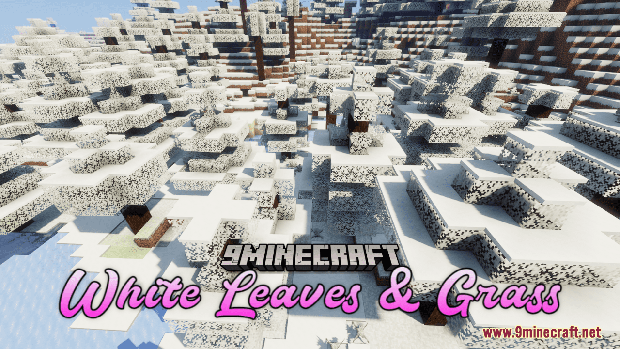 White Leaves & Grass Resource Pack (1.20.6, 1.20.1) - Texture Pack 1