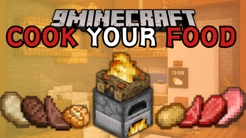 Cook Your Food Mod (1.21.1, 1.20.1) – Deals More Negative Effect from Eating Raw Food Thumbnail