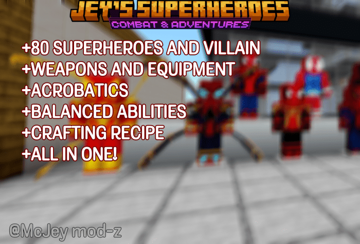 Jey's Superheroes Addon (1.20) - MCPE/Bedrock Mod 2