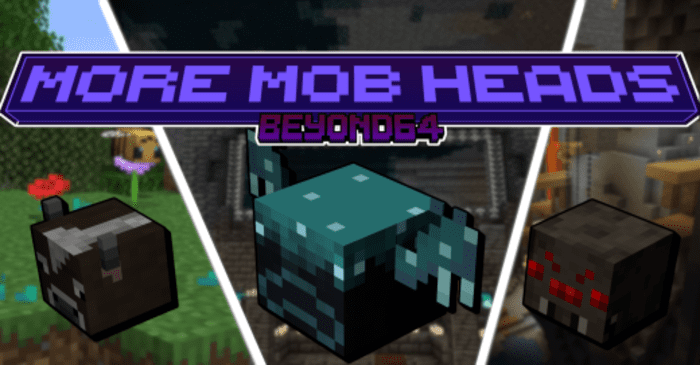 More Mob Heads Addon (1.20) - MCPE/Bedrock Mod 1