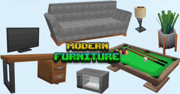 EnchantEase Modern Furniture Addon (1.20) - MCPE/Bedrock Mod 1
