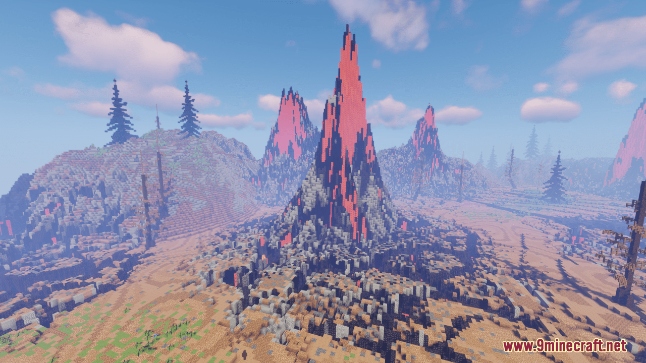 Fantasy Dry Land Map (1.21.1, 1.20.1) - Volcano Like Landscape 6