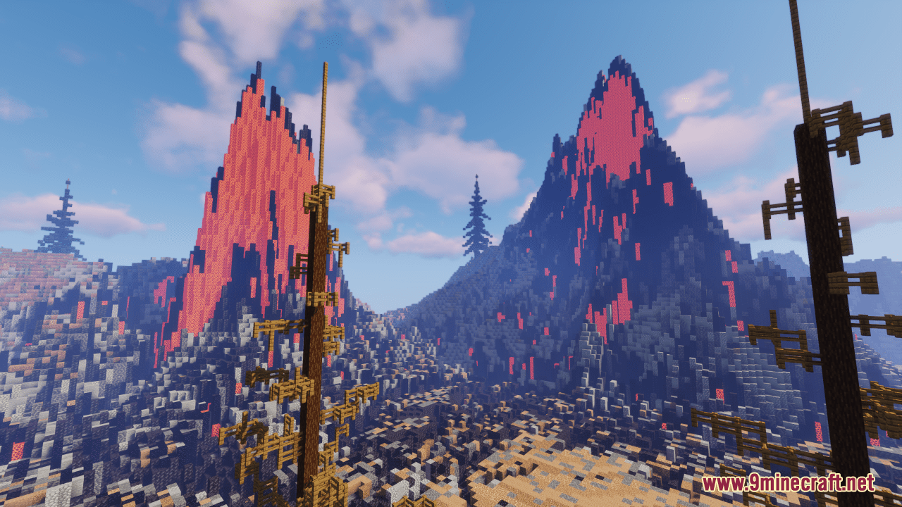 Fantasy Dry Land Map (1.21.1, 1.20.1) - Volcano Like Landscape 8