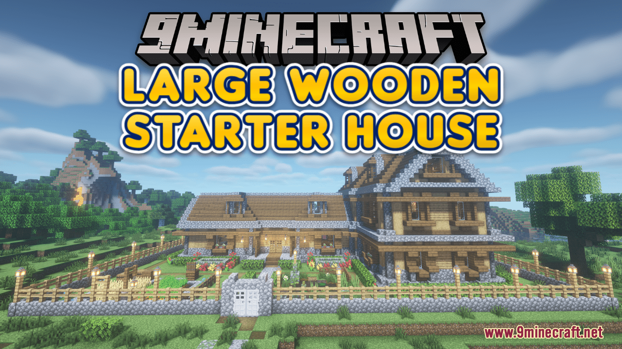 Large Wooden Starter House Map (1.21.1, 1.20.1) - House With Pond 1