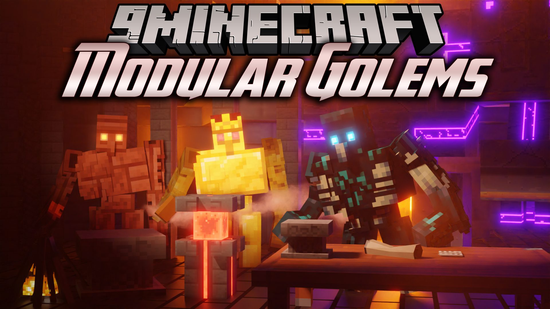 Modular Golems Mod (1.21.1, 1.20.1) - Tinker Style Modularized Metal Golems 1