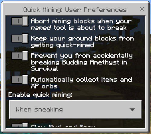 Quick Mining Addon (1.20) - MCPE/Bedrock Mod 2
